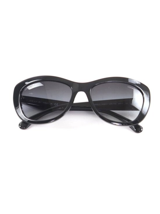 Chanel Logo Faux Pearl Sunglasses Eyewear Black main image 9